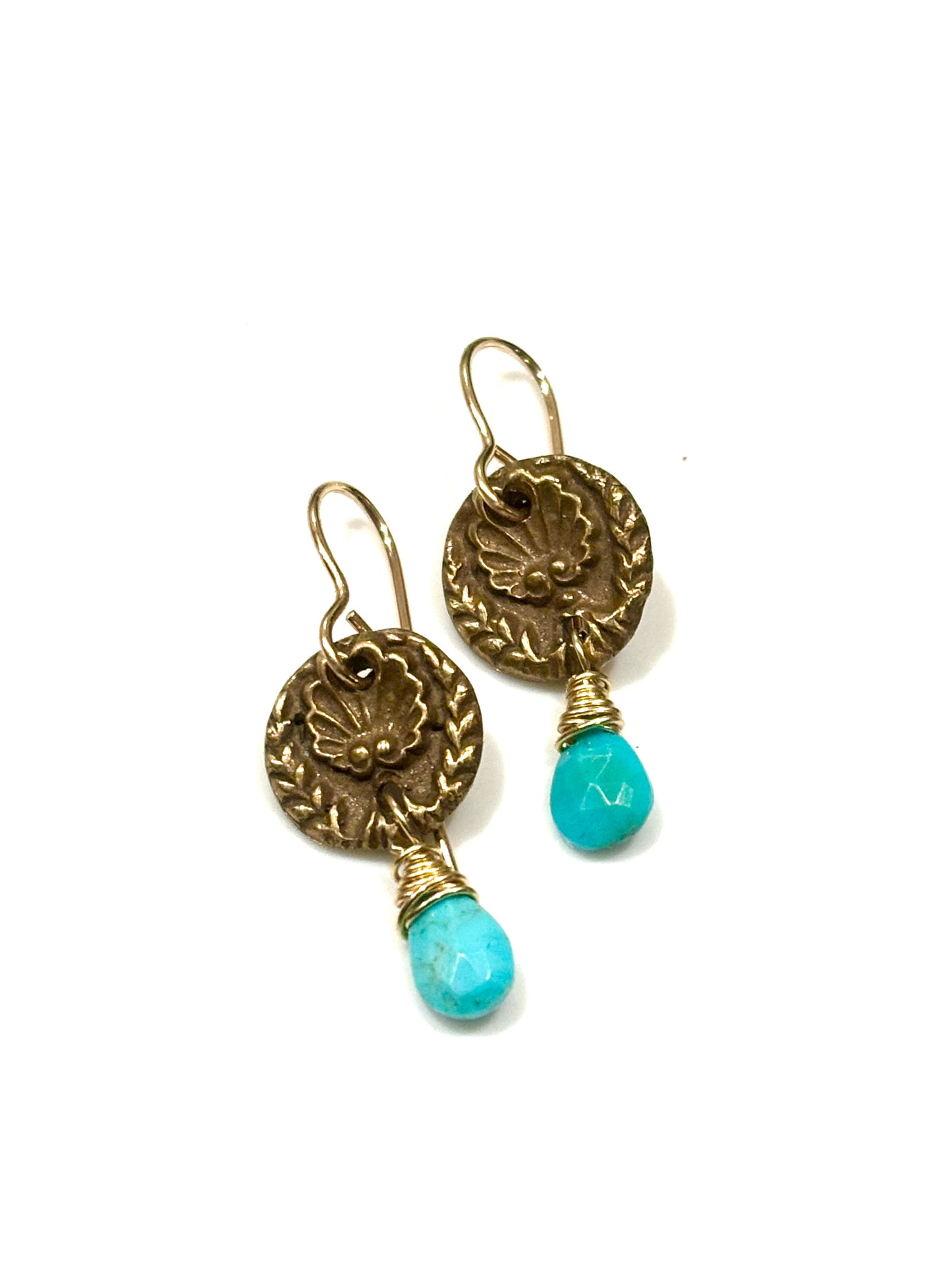 Turquoise Button Earrings