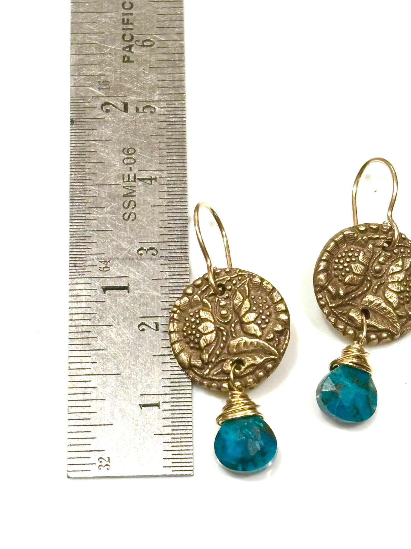 Chryscolla Sunflower Button Earrings