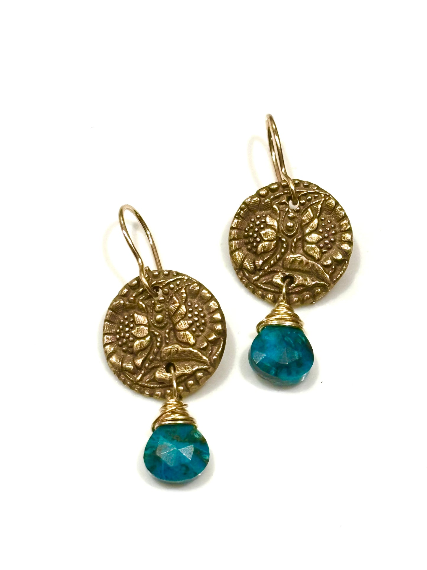 Chryscolla Sunflower Button Earrings