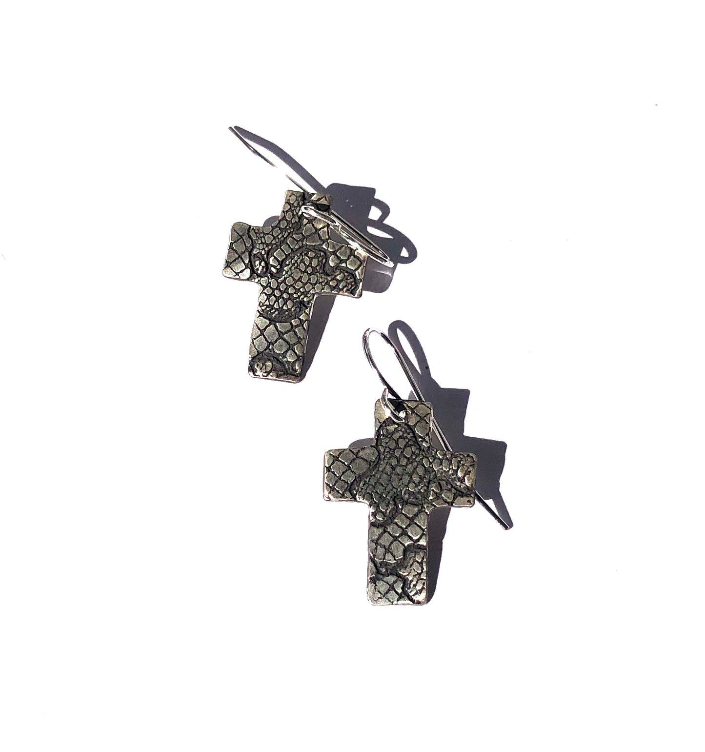 Cross Earrings - Silver