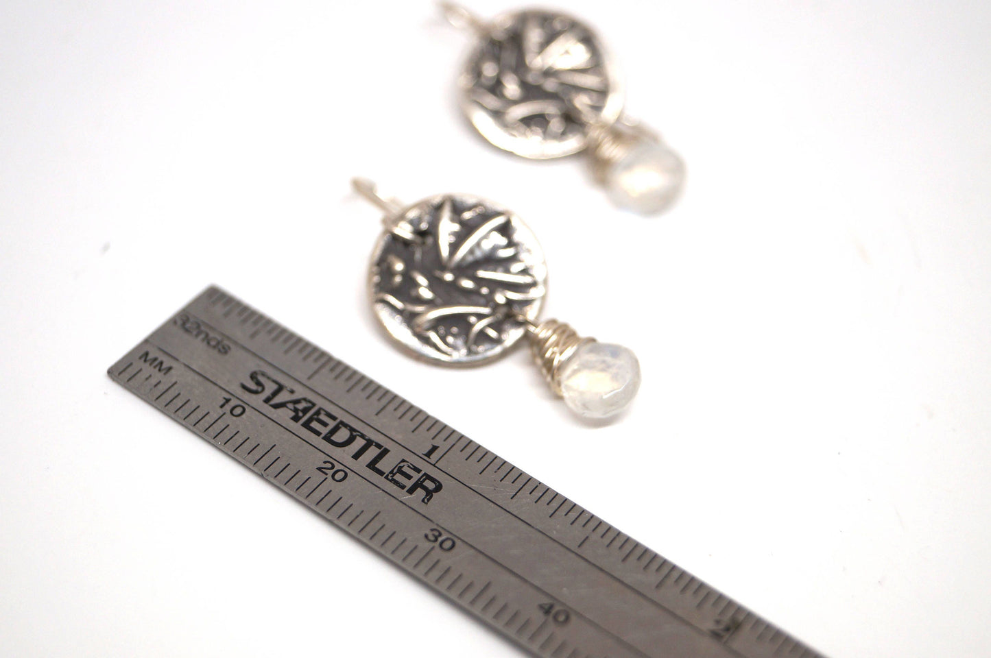Moonstone and Silver Butterfly Earrings
