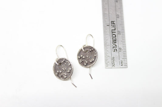 Silver vine earrings