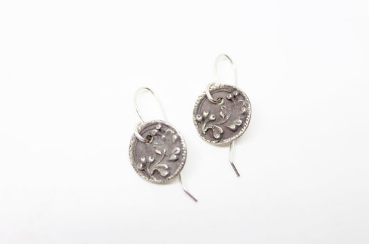 Silver vine earrings